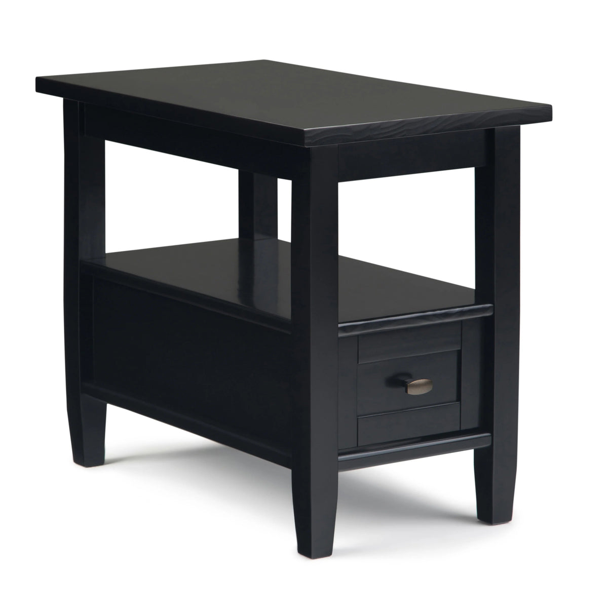 14" Wide Solid Wood Narrow Side Table, Rectangle Transitional Style Accent Table
