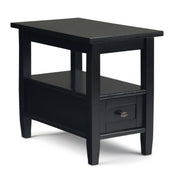 View 14" Wide Solid Wood Narrow Side Table, Rectangle Transitional Style Accent Table image 2