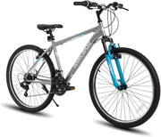 View 26/27.5 Inch Mountain Bike, Mens Womens MTB with 21 Speeds, High-Tensile Steel Frame, V Brake, Hardtail Bicycle for Adults image 1