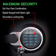 View 1.23 Cu Ft Waterproof and Fireproof Digital Safe Box, Alloy Steel Security Safe for Home and Office image 4