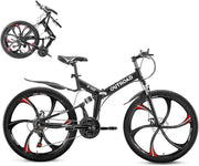 View 26-Inch Folding Mountain Bike for Adults, 21-Speed, Dual Suspension image 1