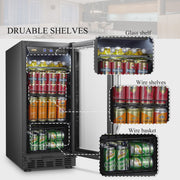 View Lanbo 76 Cans Under Counter Compressor Beverage Cooler Refrigerator, 15 inch Width image 6