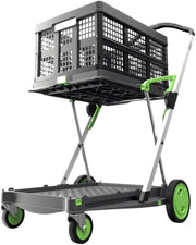 View Vielseitig einsetzbare, funktionale, zusammenklappbare Karren | Mobiler Klappwagen | Einkaufswagen mit Aufbewahrungskiste (schwarz) image 5
