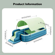 View Ergocar Inflatable Swimming Pool with Water Slide, Inflatable Slide Water Pool with Awning, Inflatable Mega Bouncy Castle Water Park, Swim Centre Pools for Backyard, Garden, Summer Water Party image 4