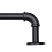 View 1 Inch Industrial Curtain Rods for Windows, Blackout Wrap-Around Rods, Rustic Matte Black image 3