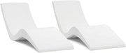 View Classic White - in-Pool Chaise Lounger – Designed for Water Depths Up to 9” – Aqua Outdoors – Set of 2 – Compatible with All Pool Types - Poolside & Sun Deck Tanning image 4