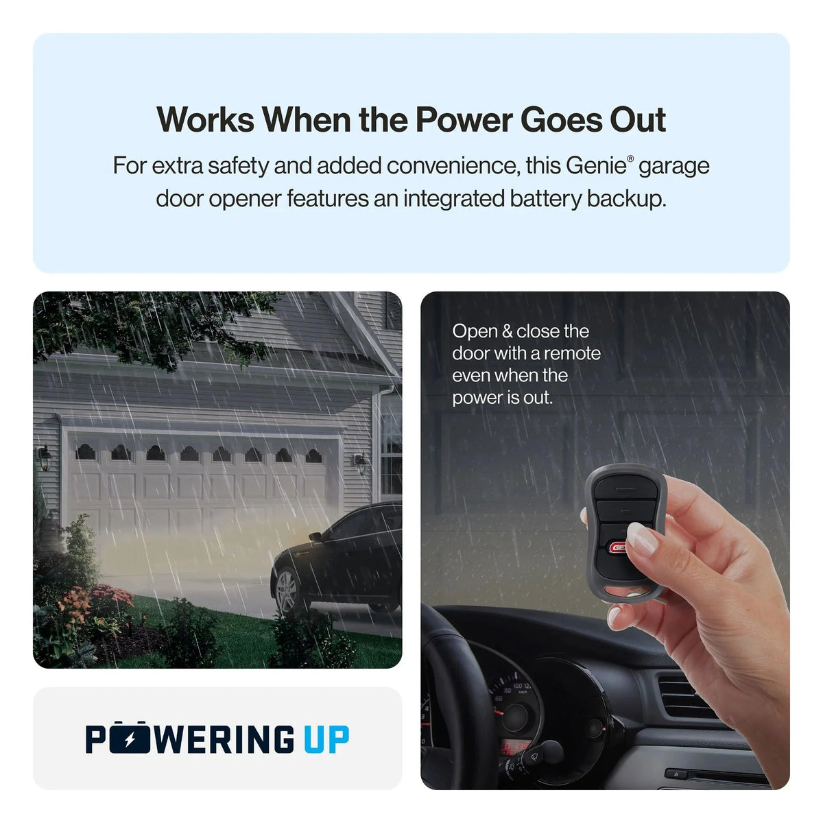 3/4 HP Chain Drive Garage Door Opener with Battery Backup
