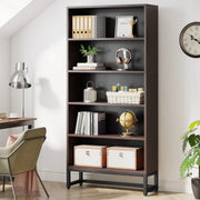 View 70.87 Inch Tall 5-Tier Bookcase, Large Bookshelf with 31.5 Inch Wide Storage image 2