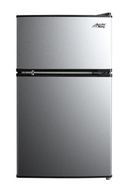 View Arctic King 3.2 Cu ft Two Door Mini Fridge with Freezer, Stainless Steel, E-Star image 1