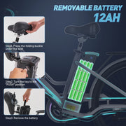 View COLORWAY 26 in Electric Bike for Woman, 500W Powerful Motor, 36V 12AH Removable Battery E Bike,, Max. Speed 19.9MPH Electric Bicycle UL2849 image 2