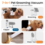 View 3-in-1 Dog Grooming Vacuum Kit with Clipper and Nail Grinder, Pet Hair Trimmer and Grooming Tool Set image 2