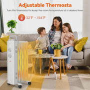 View Costway 1500W Oil Filled Space Heater Electric Oil Radiant Heater w/ Safety Protection image 6