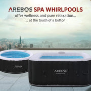 View Arebos SPA Hinchable Piscina de hidromasaje | Hinchable | Cuadrada | para Interior y Exterior | 154x154cm | 4 Personas | 130 chorros de Masaje | 600 L image 3