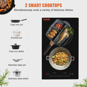 View BENTISM 12 inch Electric Cooktop 2 Burners 1800W Stove Top Touch Control image 2