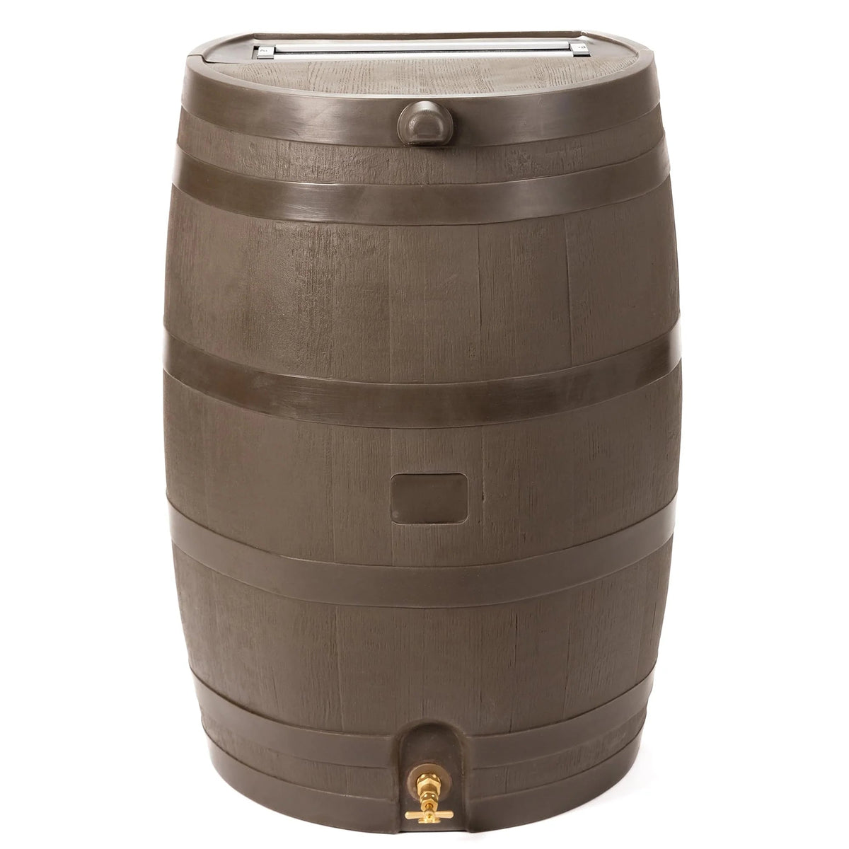 50 Gallon Rain Barrel with Brass Spigot, Walnut Rainwater Collection Barrel for Garden and Outdoor Use