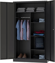 View Metal Storage Cabinets Locker with Lock Door, 72'' Clothing Coat Steel Storage Freestanding Wardrobe for Office, Home, School, Employee,Gym,Fire Department (1PC-Black) image 2