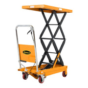 View Hydraulic Lift Table Cart – 770 lbs Capacity, 51" Max Height, Double Scissor Lift with Safety Guard & 4 Wheels image 1