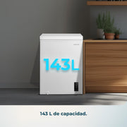 View Cecotec Congelador Horizontal 143L Bolero CoolMarket Chest 143P White E. Cesta con Asas, Control Electrónico LED, UltraContact D-Cool, Dual Function, image 3