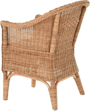 View Rattan-Sessel Natur/Esszimmersessel Korb-Sessel/Rattanmöbel Rattansessel Rattanstuhl mit Armlehnen Lounge Flechtsessel (Natur) image 6