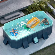 View Pool Above Ground/Wood Frame Swimming Pools, 5feet/ 6foot/ 7ft/ 8ft/ 9ft/ 13ft Long Outdoor Mini Large Rectangular Pool for Indoor Outdoor Backyard Home, Toddler Adults Relax Pool (Size : 1.6x1.2x0. image 1