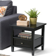 View 20 Inch Wide Solid Wood Rectangle End Table, Transitional Side Table image 4