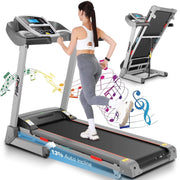 View ANCHEER Folding Treadmill with 15% Auto Incline,3.25HP Ultra-silent Motor, Speed Range of 0.6~10MPH,300lb Capacity, APP Bluetooth... image 3