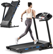 View 3.5HP Folding Treadmill with 15% Auto Incline 12 Preset Programs for Running Walking Exercise, 330LB Capacity, Double Running Board Shock... image 1
