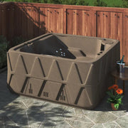 View 4-Person Square Plug-and-Play Hot Tub with Ozonator – 20 Stainless Steel Jets, LED Waterfall, 110V image 1