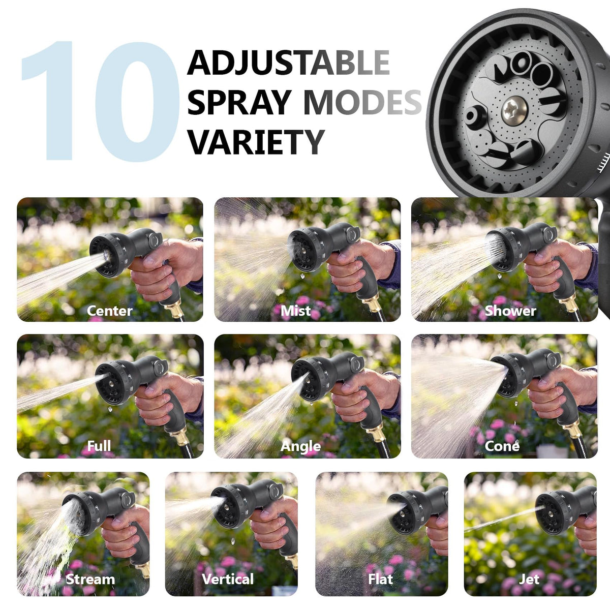 100 ft Wall Mounted Garden Hose Reel, 1/2 Inch Hose with 180° Swivel
