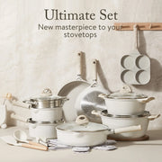 View Carote Non Stick Pots and Pans Set, 21 Pcs Induction Kitchen Cookware Sets (Beige Granite) image 3