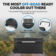 View Newair 80 Qt. Portable 12v Electric Cooler with LG Compressor with Fridge and Freezer - NPR080GA00 image 3