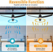 View Deckenventilator mit Beleuchtung und Fernbedienung IP65 Wasserdicht Aussen Ventilator Dimmbar Fan Deckenleuchte Moderne Lampe mit Ventilator Leise image 4