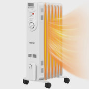 View Costway 1500W Electric Oil Filled Radiator Space Heater 5-Fin Thermostat Room Radiant image 2