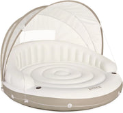View Canopy Island Inflatable Pool Float: Comfortable Lounge Surface – Built-in Cup Holders – Detachable Sunshade – 440lb Max Weight Capacity – 78.5" x 59" image 1