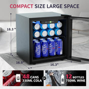 View Beverage Refrigerator Cooler - 126 Can Mini Fridge with Glass Door for Soda Beer or Wine, Beverage Cooler for Home, Office, Bar with Adjustable Removable Shelves, Silver image 4
