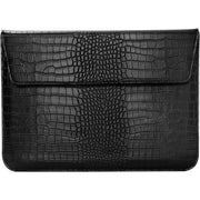 View Black Faux Crocodile Laptop Sleeve Case image 1