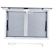 View Concession Window 36W x 36H Aluminum Alloy Food Truck Service Window with Sliding Screens & Awning Door, Hydraulic Lift, Locking Mechanism, Versatile for Catering image 1