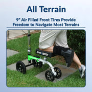 View Hybrid - Most Compact All Terrain Knee Scooter for Adults for Foot Surgery Heavy Duty Knee Walker for Broken Ankle Foot Injuries Recovery Leg Scooter Best Knee Crutch Alternative (Green) image 4