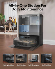 View eufy restored X10 Pro Omni Robot Vacuum and Mop Combo, 8,000 Pa Suction, Dual Mops, Auto Mop Washing, Auto Drying, Self-Emptying (Refurbished... image 4