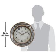 View 16 Inch Rustic Industrial Wall Clock, Decorative Round Clock for Home image 5