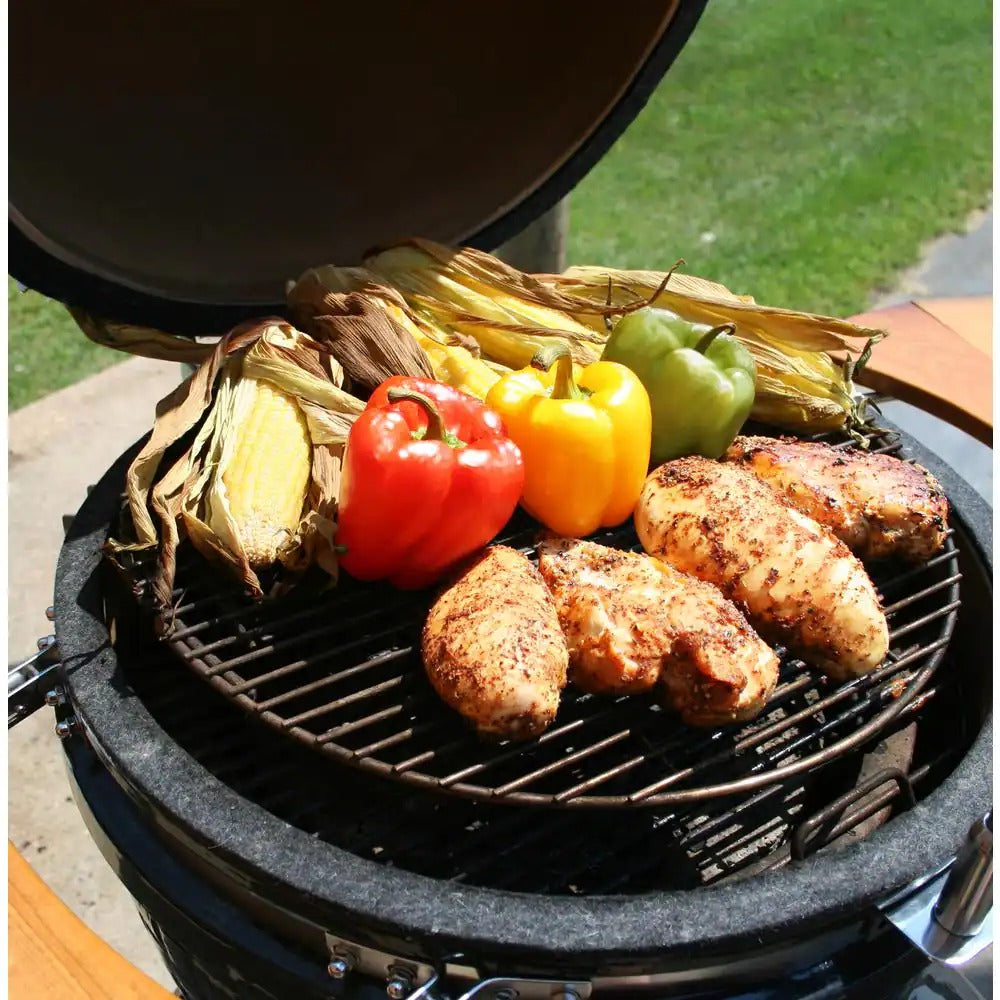22-Inch Kamado-Style Ceramic Charcoal Grill with Grill Cover