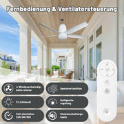View 80CM Akku Deckenventilator mit Beleuchtung für Outdoor, 40000mAh Akku Groß Mobiler Ventilator mit Licht, 3000K-6000K Dimmbar, Fernbedienung & Haken, image 4
