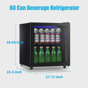View 62-Can Beverage Cooler and Refrigerator, Small Mini Fridge for Home, Office or Bar with Glass Door and Adjustable Removable Shelves Perfect for... image 5