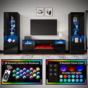 View Fireplace TV Stand with 36" Electric Fireplace, LED Light Entertainment Center image 2