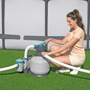 View 2,200 GPH Sand Filter Pump for Above Ground Pools, High Flow Swimming Pool Filtration System image 4