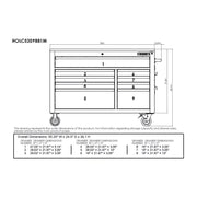 View Heavy-Duty 52 in. 9-Drawer Mobile Workbench with Adjustable-Height Solid Wood Top in Matte Blue image 3
