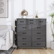 View 12 Drawer Fabric Dresser, Tall Bedroom Chest of Drawers with Storage image 2
