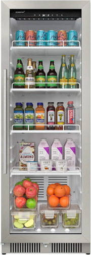 View EdgeStar VBM101 22" Wide 10.1 Cu. Ft. Commercial Beverage Merchandiser – Stainless Steel, Temp Alarm, Reversible Door image 4