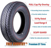View Libra Trailer Parts set of 4 Heavy Duty Trailer Tires ST205/75R15 205 75 15 10-Ply Load Range E Steel Belted Radial w/Scuff Guard image 4
