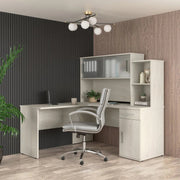View Bestar Orford L-Shaped Desk with Hutch image 2